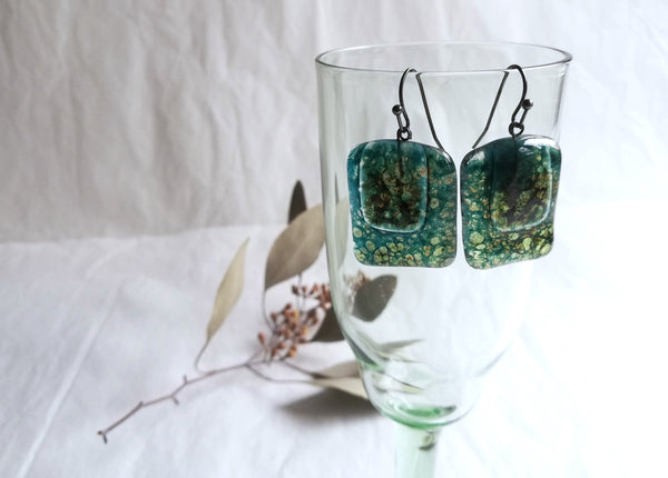 Stikla auskari - Ziemeļniece - NAU10