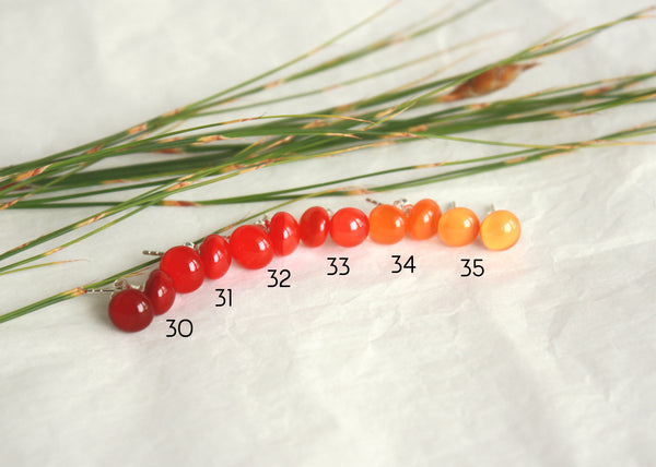 Stikla nagliņauskari - Klasika - Sarkans, oranžs un citas krāsas