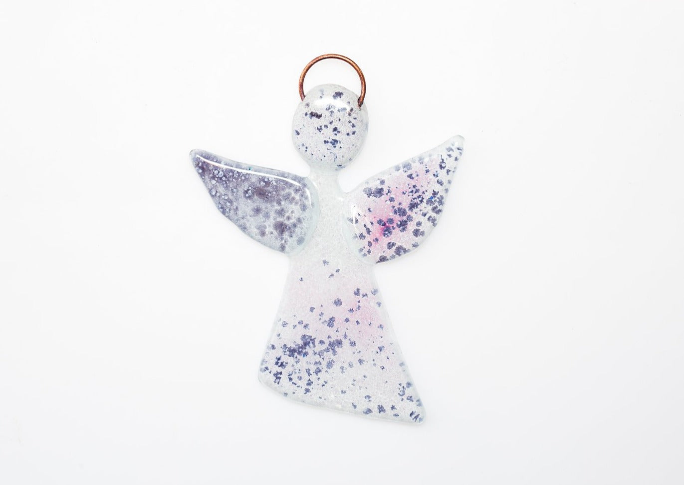 Glass Angel Painted in Soft Pink, Blue and Purple Tones