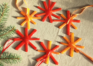 Bright Glass Star in Orange and Yellow Tones