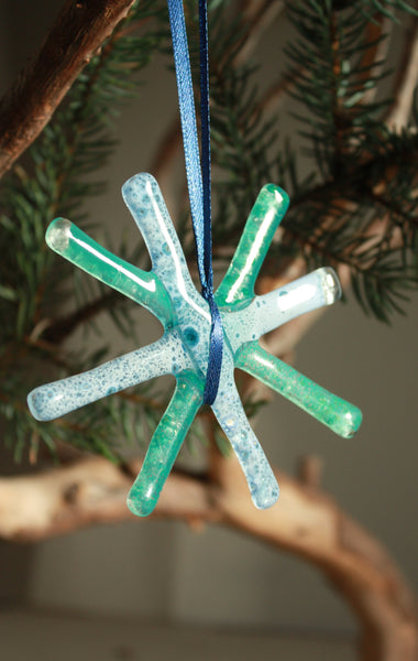 Glass Star Painted in Soft and Pale Tones